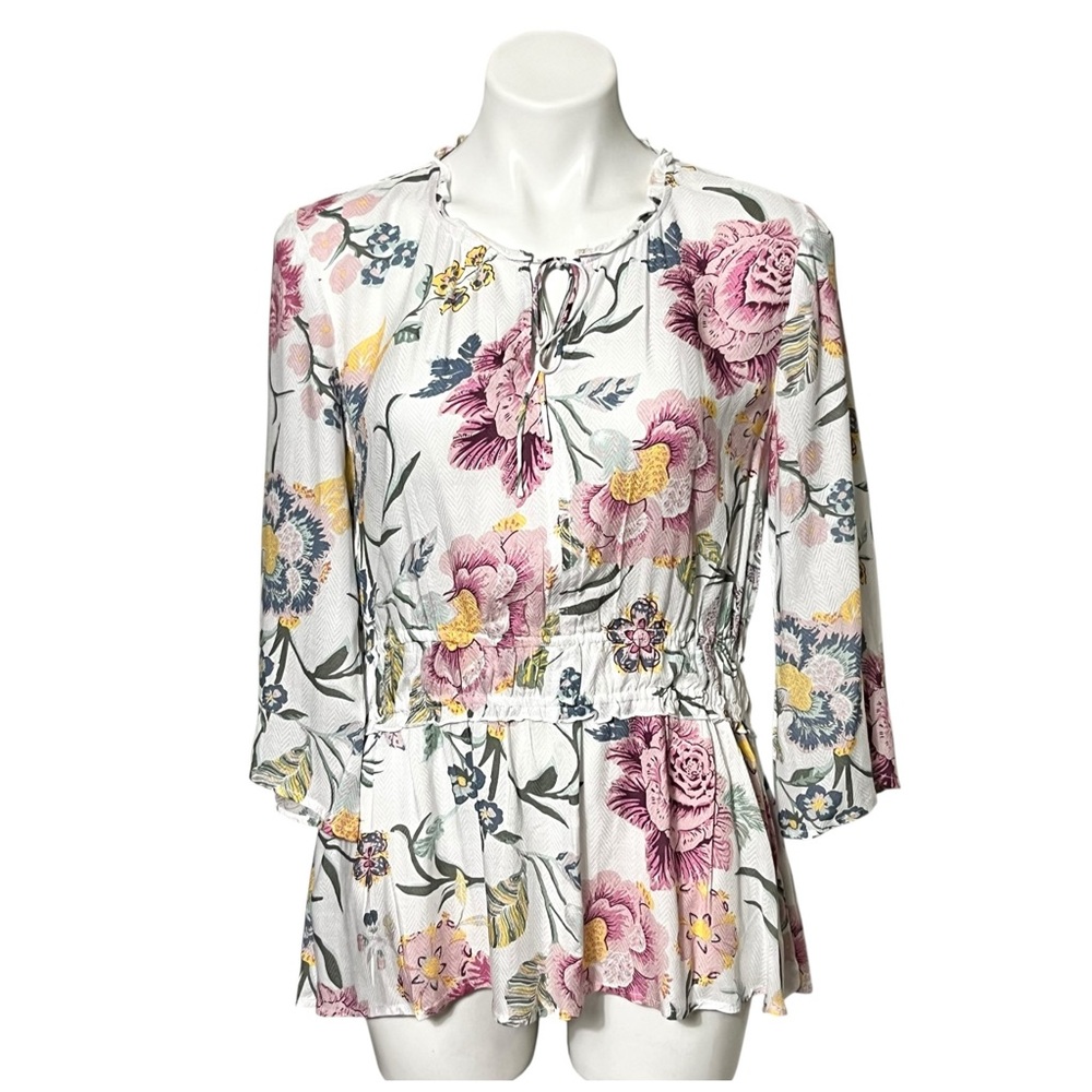Tribal Jeans Floral Print Top Size Petite/Small
